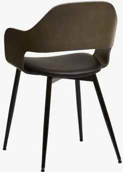 Eetkamerstoel HVIDOVRE donker eiken/zwarte stof