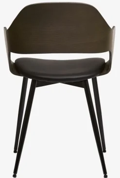 Eetkamerstoel HVIDOVRE donker eiken/zwarte stof