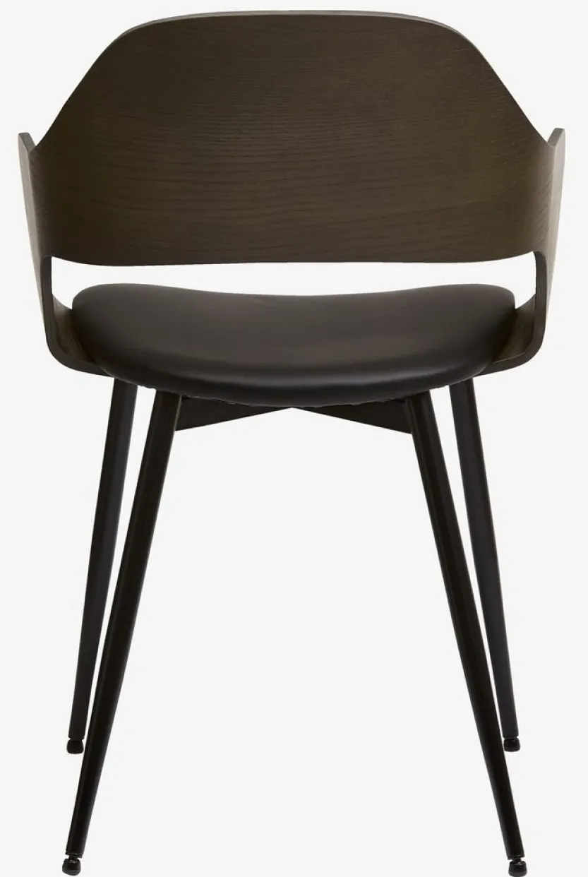 Eetkamerstoel HVIDOVRE donker eiken/zwarte stof