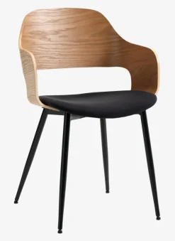 Eetkamerstoel HVIDOVRE eiken/zwarte stof