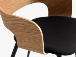 Eetkamerstoel HVIDOVRE eiken/zwarte stof