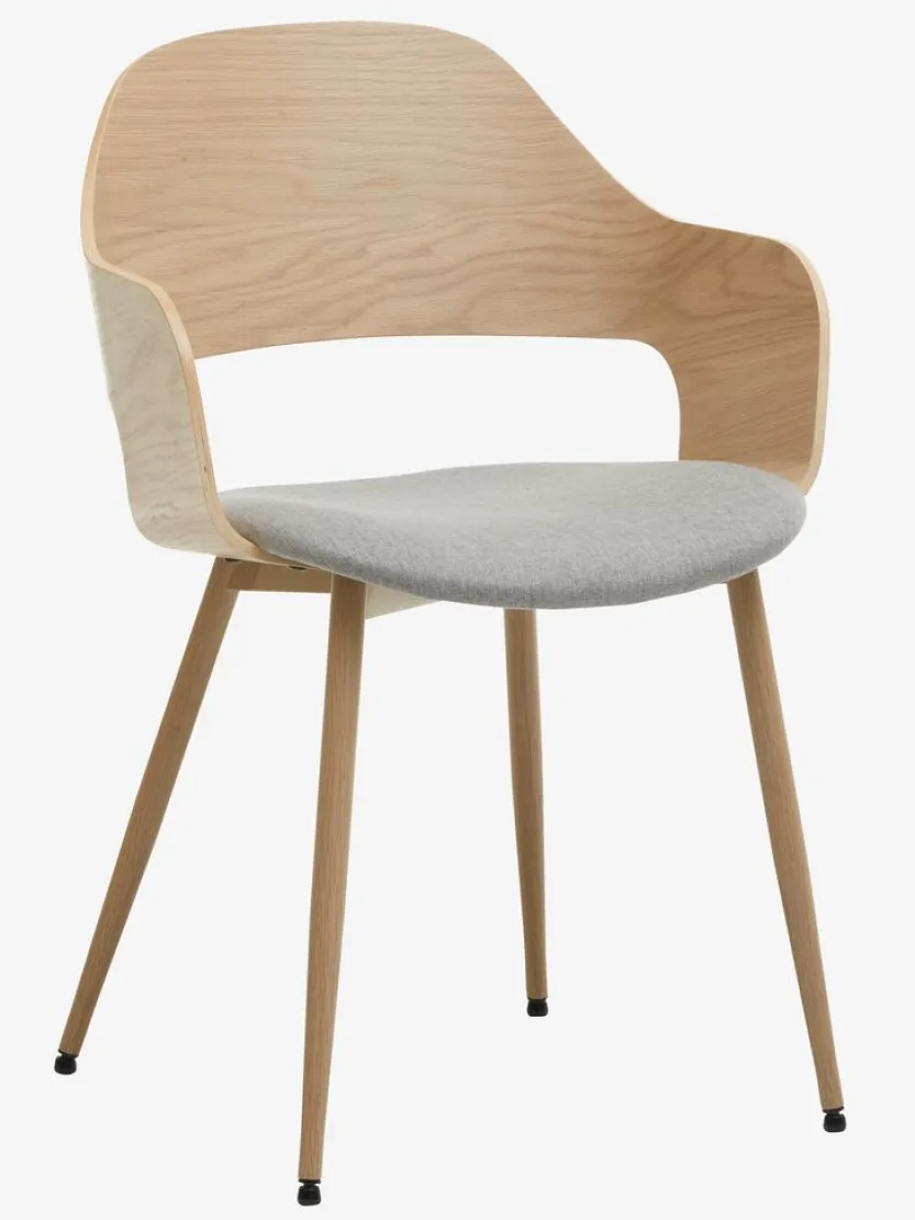 Eetkamerstoel HVIDOVRE licht eiken/licht grijze stof