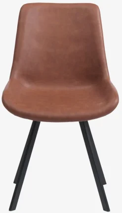 Eetkamerstoel HYGUM draai cognac kunstleer/zwart