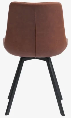 Eetkamerstoel HYGUM draai cognac kunstleer/zwart