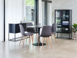 Eetkamerstoel JONSTRUP asfalt stof/eiken kleur