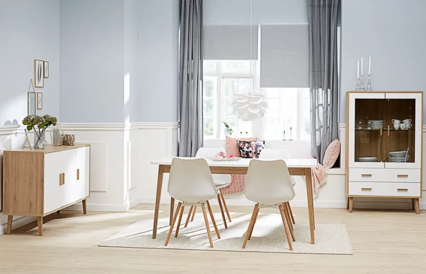 Eetkamerstoel KASTRUP wit/eiken