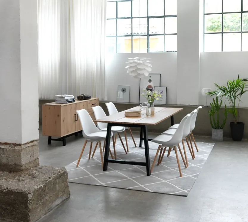 Eetkamerstoel KASTRUP wit/eiken