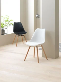 Eetkamerstoel KASTRUP wit/eiken