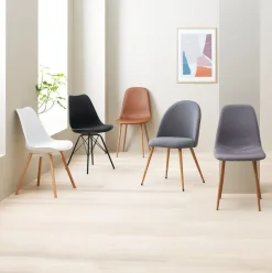 Eetkamerstoel KLARUP zwart kunstleer/zwart