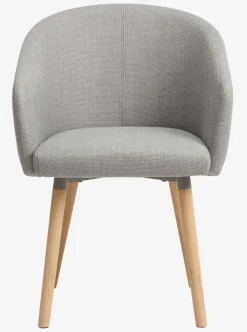 Eetkamerstoel KLOSTER lichtgrijze stof/eiken