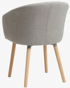 Eetkamerstoel KLOSTER lichtgrijze stof/eiken