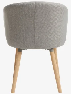 Eetkamerstoel KLOSTER lichtgrijze stof/eiken