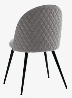 Eetkamerstoel KOKKEDAL fluweel grijs/zwart