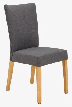 Eetkamerstoel NORDRUP grijze stof/naturel