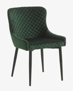 Eetkamerstoel PEBRINGE fluweel groen/zwart