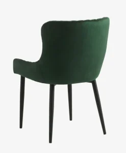 Eetkamerstoel PEBRINGE fluweel groen/zwart