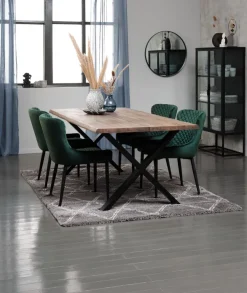 Eetkamerstoel PEBRINGE fluweel groen/zwart