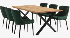 Eetkamerstoel PEBRINGE fluweel groen/zwart