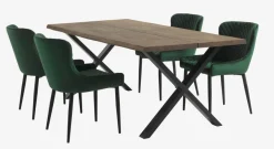 Eetkamerstoel PEBRINGE fluweel groen/zwart