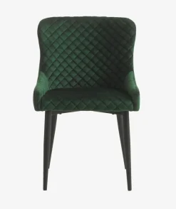 Eetkamerstoel PEBRINGE fluweel groen/zwart