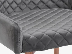 Eetkamerstoel PEBRINGE fluweel grijs/eik