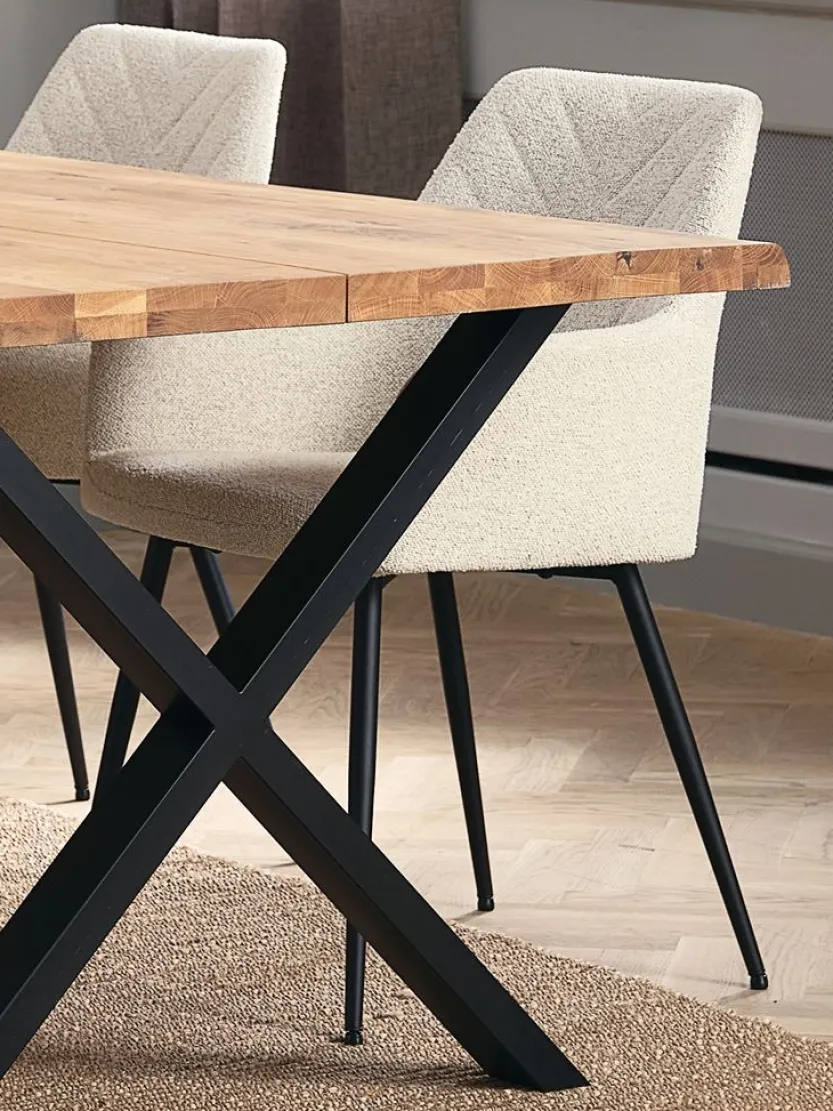 Eetkamerstoel PURHUS off white/zwart