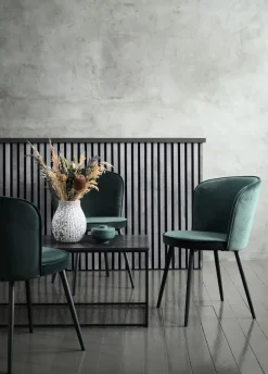 Eetkamerstoel RISSKOV fluweel donkergroen/zwart