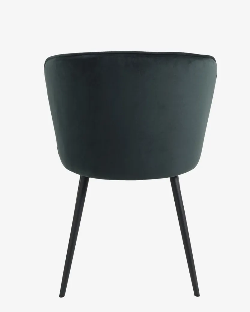 Eetkamerstoel RISSKOV fluweel donkergroen/zwart