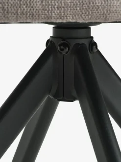 Eetkamerstoel ROSTRUP met draaivoet beige stof/zwart