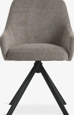 Eetkamerstoel ROSTRUP met draaivoet beige stof/zwart