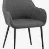 Eetkamerstoel SABRO grijze stof/zwart