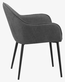 Eetkamerstoel SABRO grijze stof/zwart