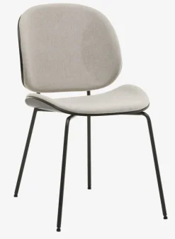 Eetkamerstoel TESTRUP lichtzand/zwart