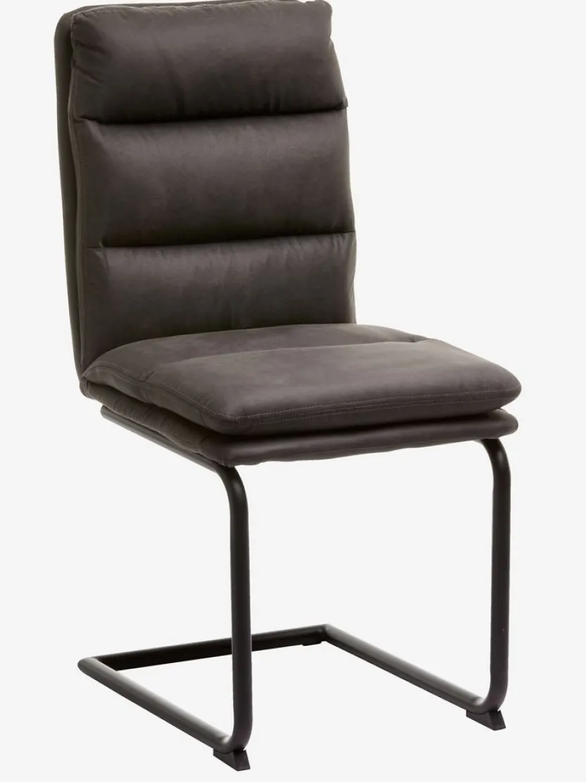 Eetkamerstoel ULSTRUP antraciet stof/zwart