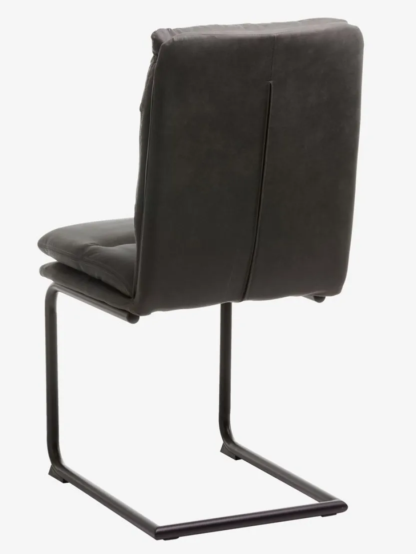 Eetkamerstoel ULSTRUP antraciet stof/zwart