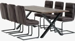 Eetkamerstoel ULSTRUP antraciet stof/zwart