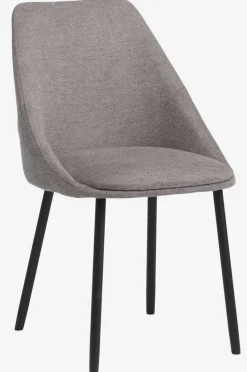 Eetkamerstoel VELLEV zandkleurige stof/zwart