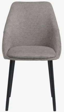 Eetkamerstoel VELLEV zandkleurige stof/zwart