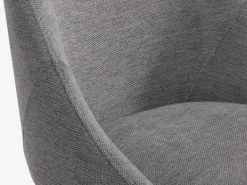 Eetkamerstoel VELLEV zandkleurige stof/zwart