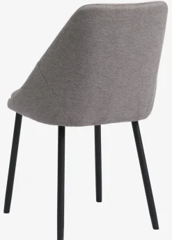 Eetkamerstoel VELLEV zandkleurige stof/zwart