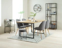 Eettafel AABENRAA 90x160 eiken kleur/zwart