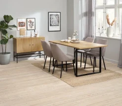 Eettafel AABENRAA 90x160 eiken kleur/zwart