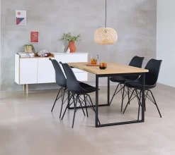 Eettafel AABENRAA 80x120 eiken kleur/zwart