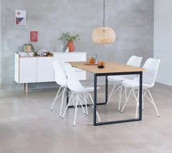 Eettafel AABENRAA 80x120 eiken kleur/zwart