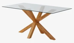 Eettafel AGERBY 90x160 glas/eiken