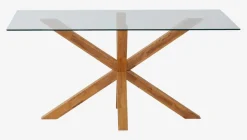 Eettafel AGERBY 90x160 glas/eiken