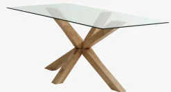 Eettafel AGERBY 90x190 glas/eiken