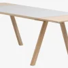 Eettafel EGEBJERG 90x160/250 lichtgrijs/eiken