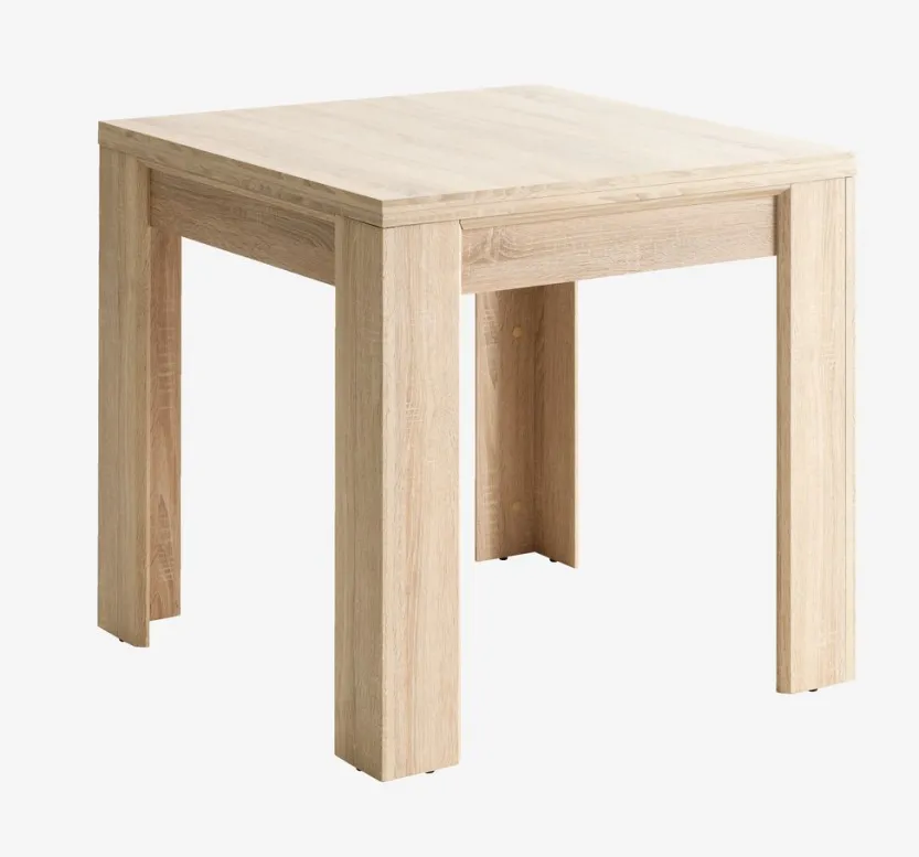 Eettafel HASLUND 80x80/160 eiken