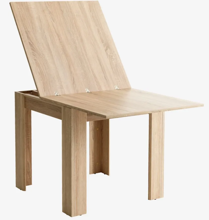 Eettafel HASLUND 80x80/160 eiken